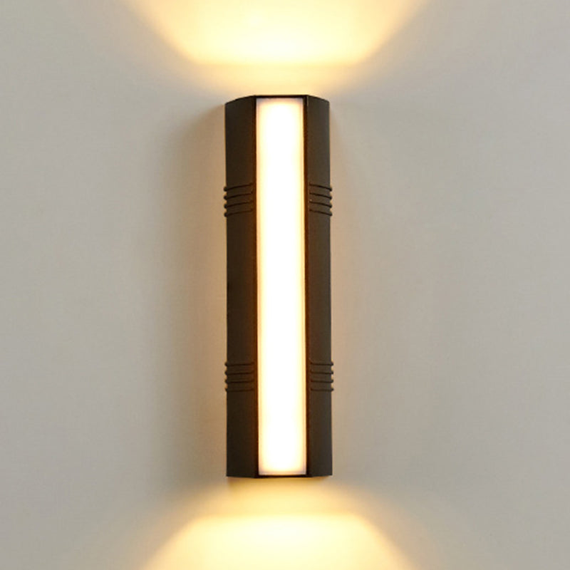 Single Contemporary Black Wall Mounted Sconce Rectangle LED Wall Light