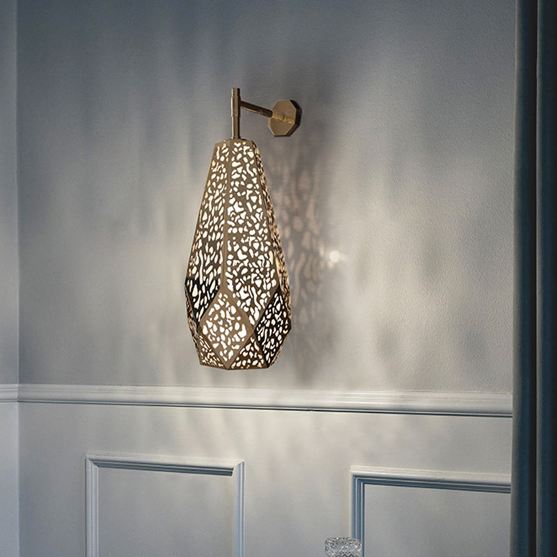 Chromation finition diamant murale moderne 1 tête de tête en acier inoxydable lumière murale avec design creux