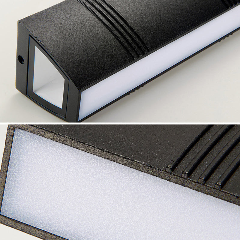 Single Contemporary Black Wall Mounted Sconce Rectangle LED Wall Light