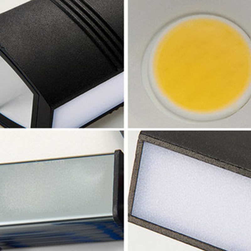 Single Contemporary Black Wall Mounted Sconce Rectangle LED Wall Light