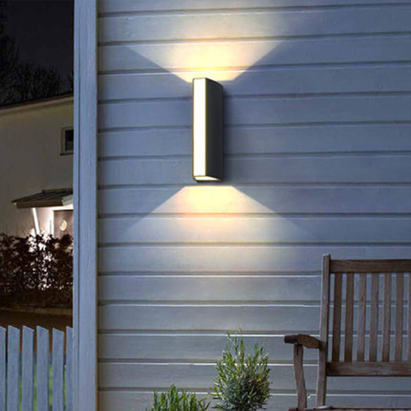 Single Contemporary Black Wall Mounted Sconce Rectangle LED Wall Light