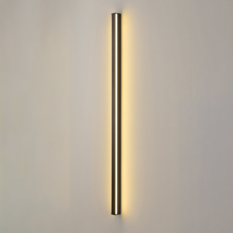 Linear Shape Metal Wall Lighting Modern Style 1-Light Wall Mounted Light in Black