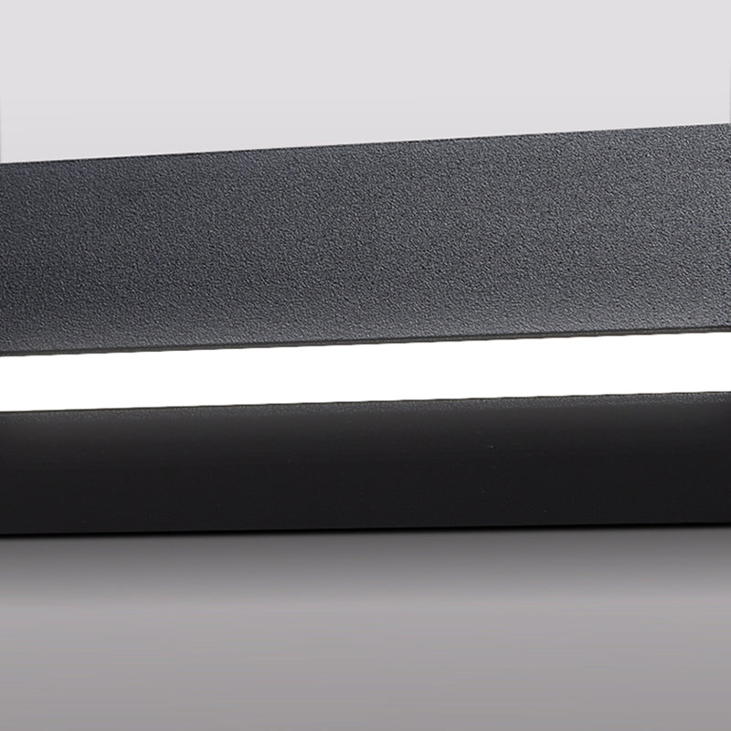 Linear Shape Metal Wall Lighting Modern Style 1-Light Wall Mounted Light in Black