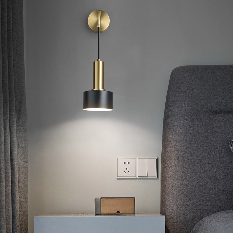 Cylinder Shape Metal Wall Lighting Modern Style 1 Light Wall Mounted Light