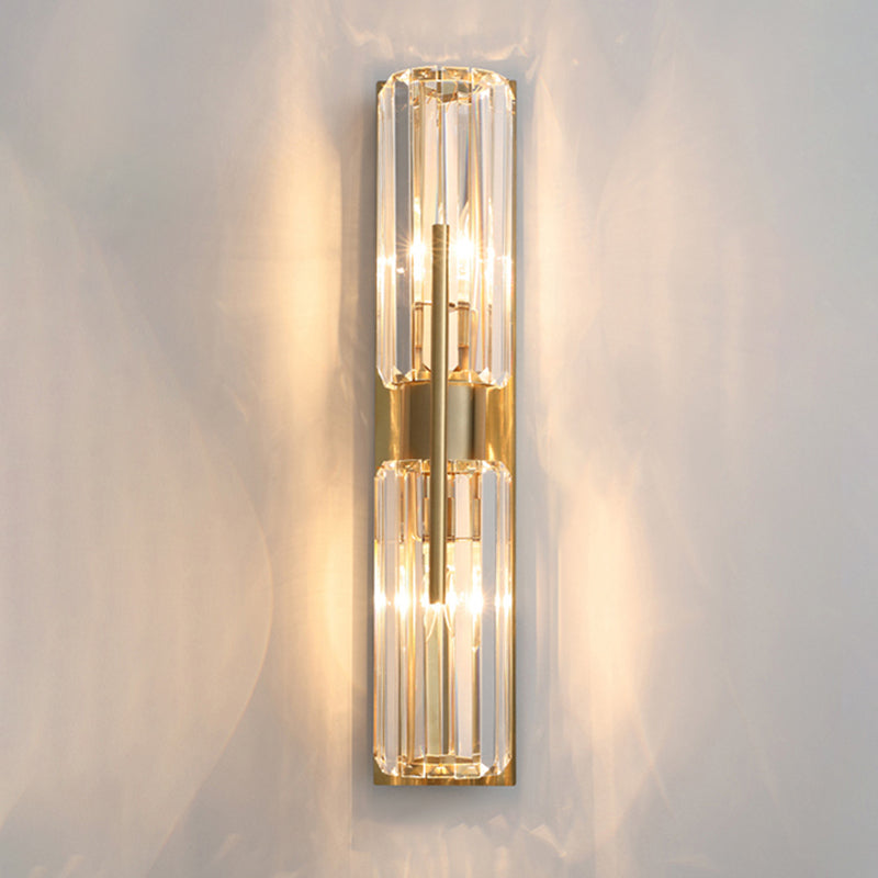 Nordic Style Wall Mount Light Crystal Cylinder Shape Wall Lamp for Bedroom