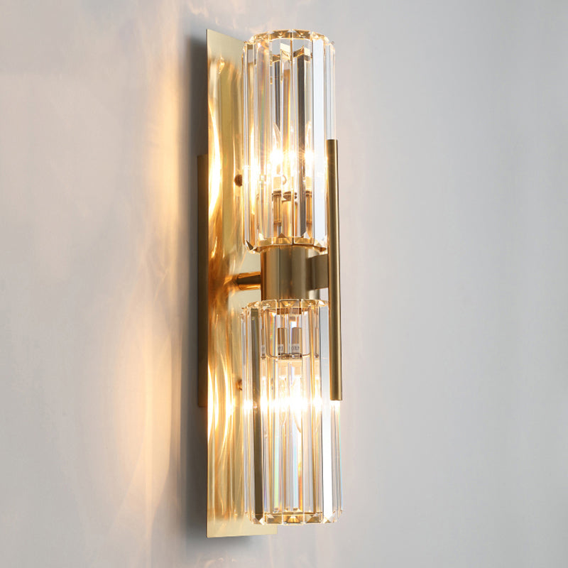 Nordic Style Wall Mount Light Crystal Cylinder Shape Wall Lamp for Bedroom
