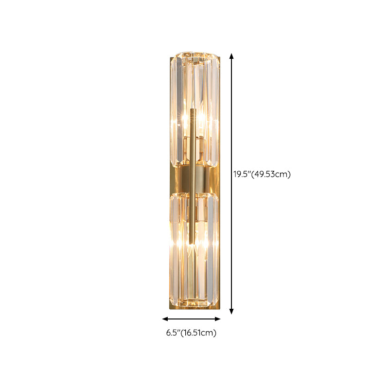 Nordic Style Wall Mount Light Crystal Cylinder Shape Wall Lamp for Bedroom