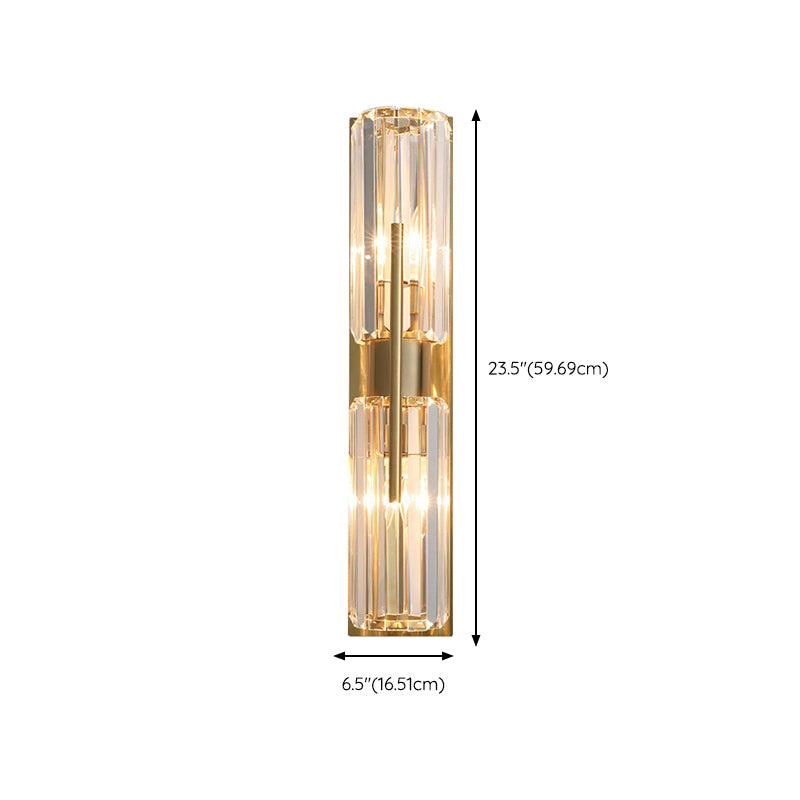 Nordic Style Wall Mount Light Crystal Cylinder Shape Wall Lamp for Bedroom