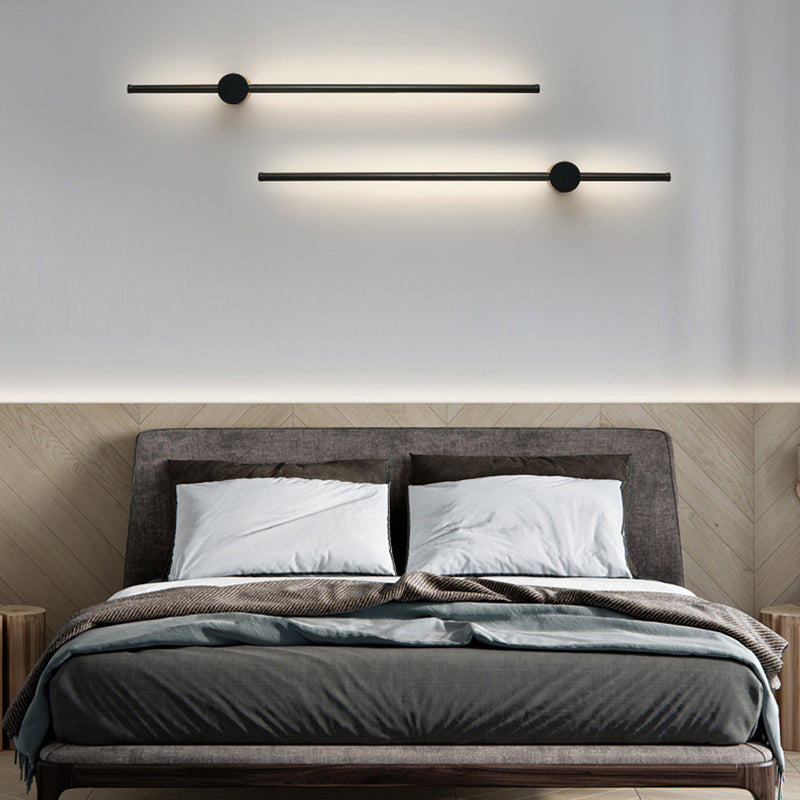 Linear Black 1 - Light Wall Light Iron Contemporary Wall Lighting Fixture