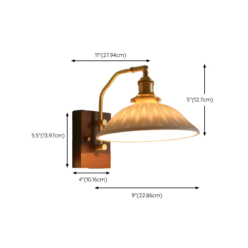 Simple Ceramic Shade Wall Light Fixture Modern Wall Light Sconce for Bedroom