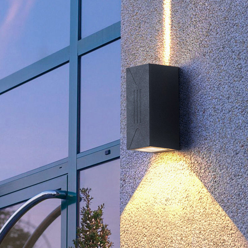 LED Aluminum Wall Mount Contemporary Cuboid Wall Lighting Fixture in Grey