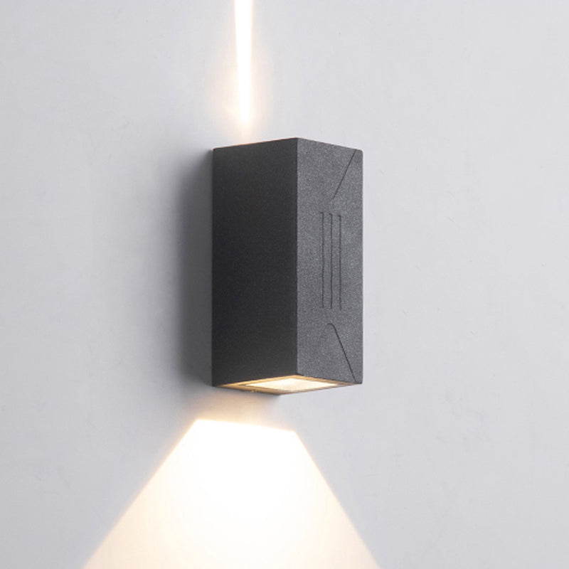 LED Aluminum Wall Mount Contemporary Cuboid Wall Lighting Fixture in Grey