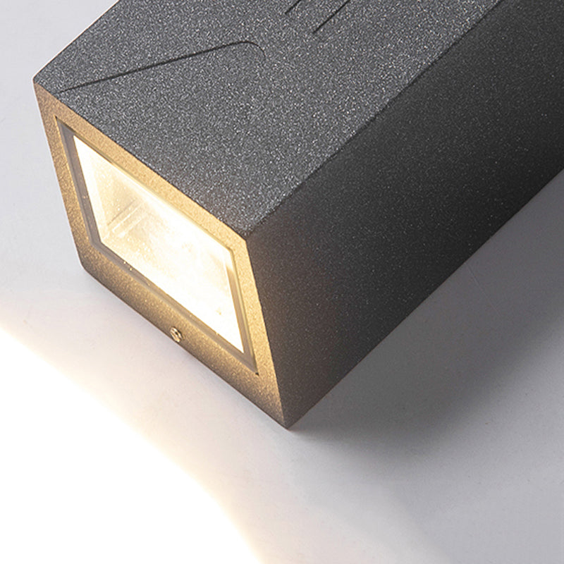 LED Aluminum Wall Mount Contemporary Cuboid Wall Lighting Fixture in Grey