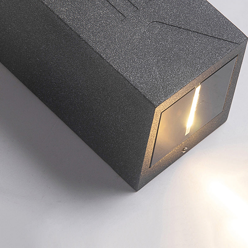 LED Aluminum Wall Mount Contemporary Cuboid Wall Lighting Fixture in Grey