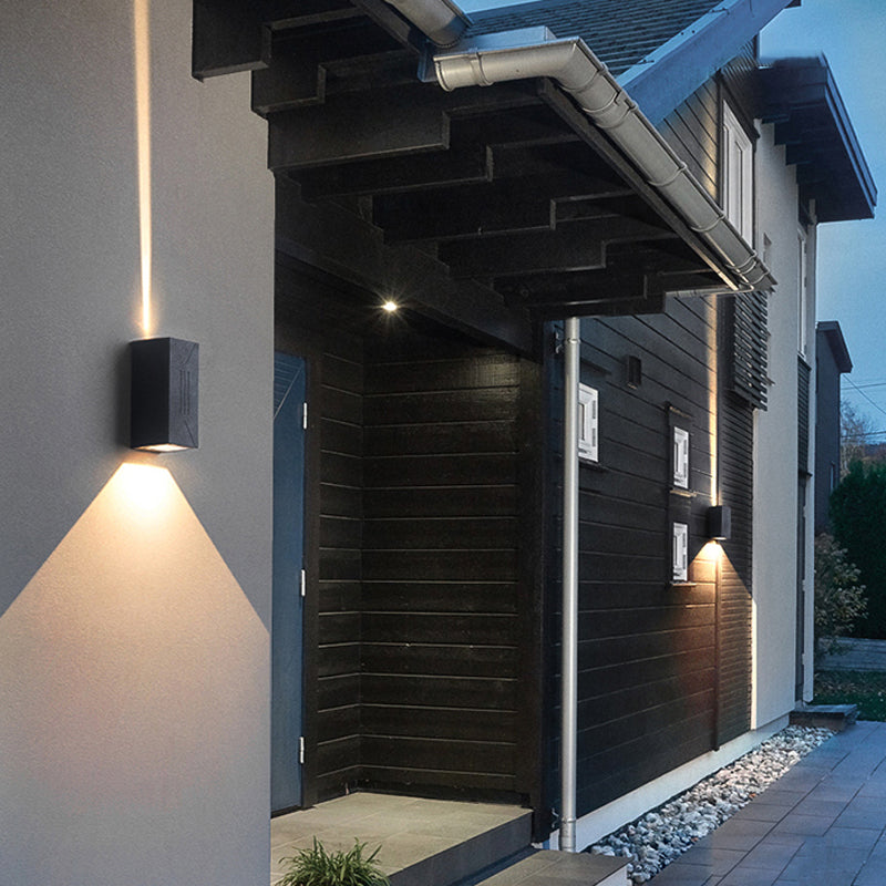 LED Aluminum Wall Mount Contemporary Cuboid Wall Lighting Fixture in Grey