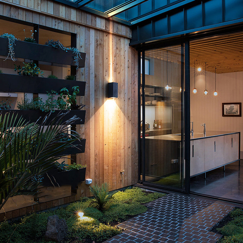 LED Aluminum Wall Mount Contemporary Cuboid Wall Lighting Fixture in Grey