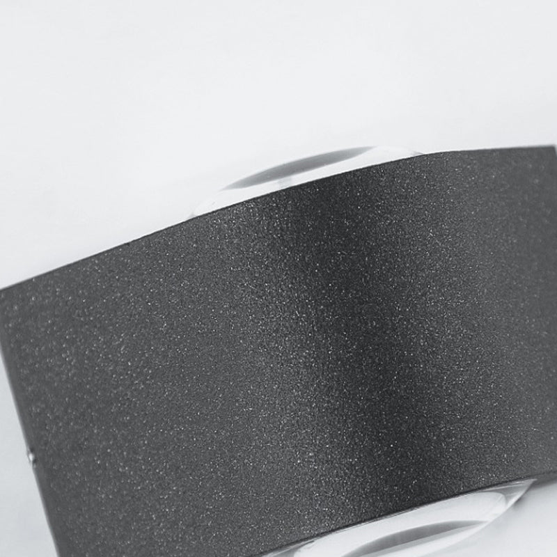 2 Light Geometric LED Wall Light Fixture Aluminum Wall Mounted Fixture in Black