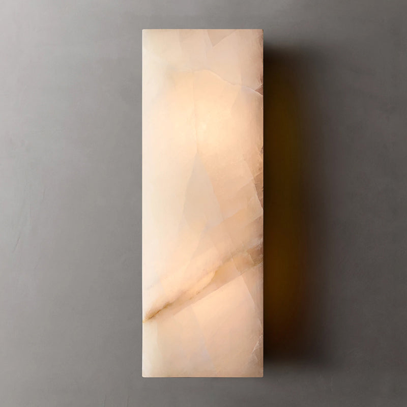 1 - Light Marble Wall Sconce Modernism LED Rectangle Wall Mount Fixture