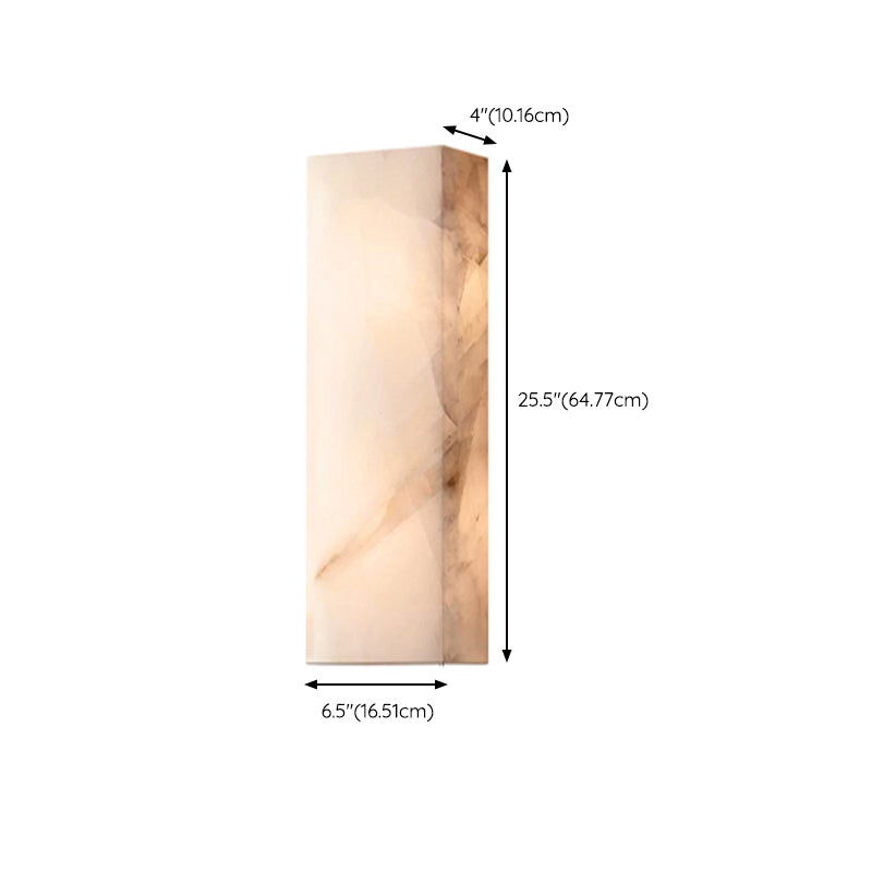 1 - Light Marble Wall Sconce Modernism LED Rectangle Wall Mount Fixture