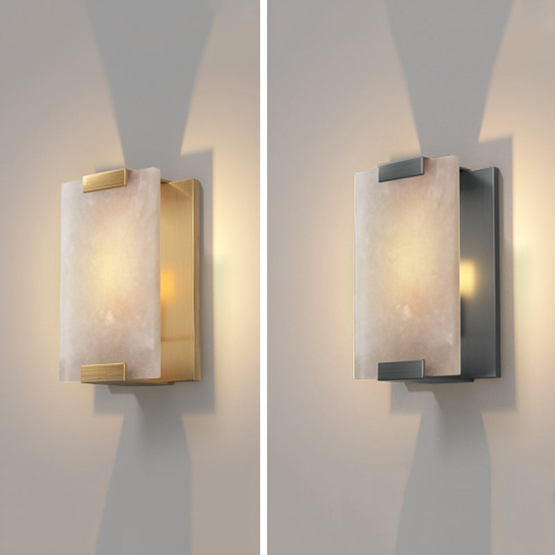 Post Modern LED Wall Sconce in Gold / Bronze Stainless Steel and Marble Wall Light
