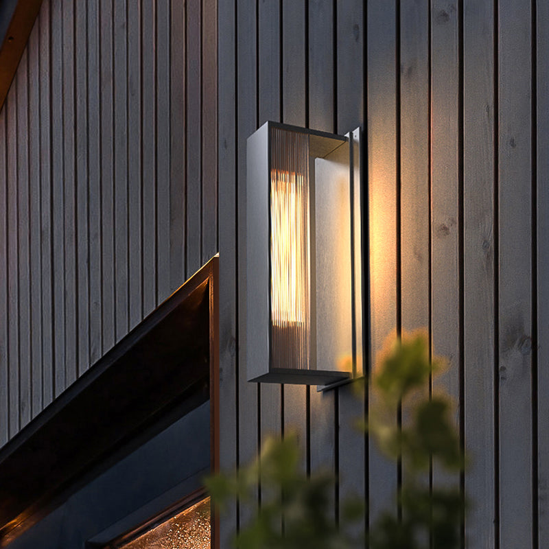 Contemporary 1 - Light Wall Mounted Light Aluminum & Glass Wall Fixture in Grey