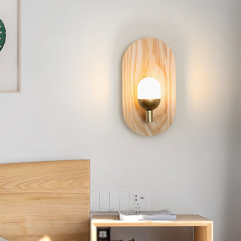 Contemporary Wood Wall Light 1 Light Flush Mount Lighting for Hallway