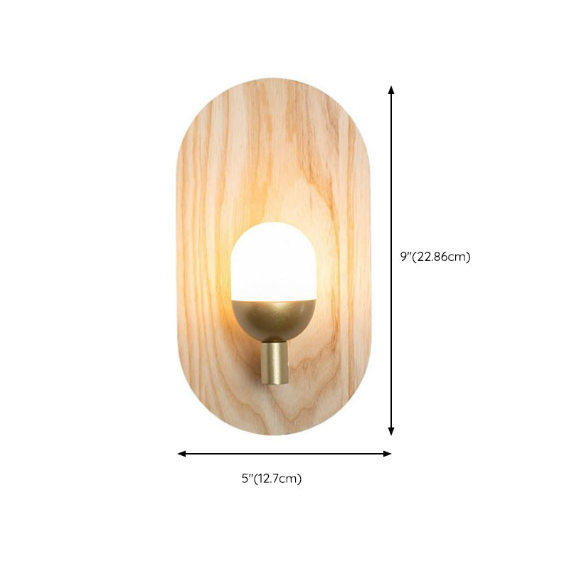 Contemporary Wood Wall Light 1 Light Flush Mount Lighting for Hallway