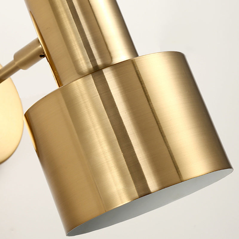 Drum Shape Metal Vanity Light Modern Style 1 Light Vanity Light Fixture in Brass