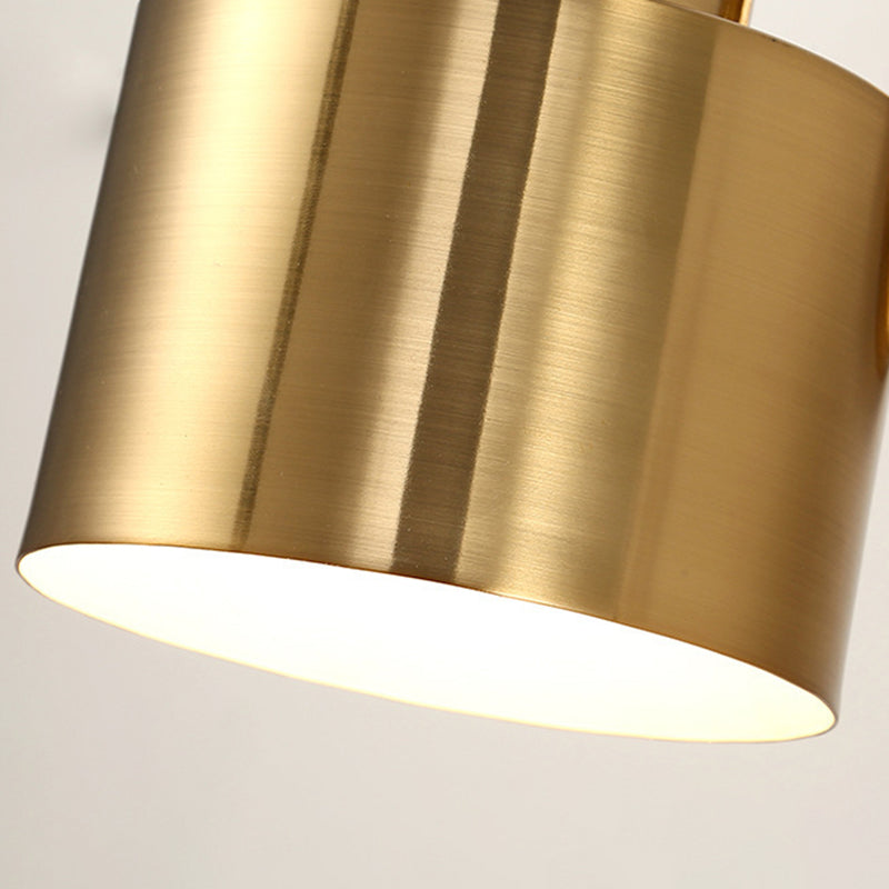 Drum Shape Metal Vanity Light Modern Style 1 Light Vanity Light Fixture in Brass