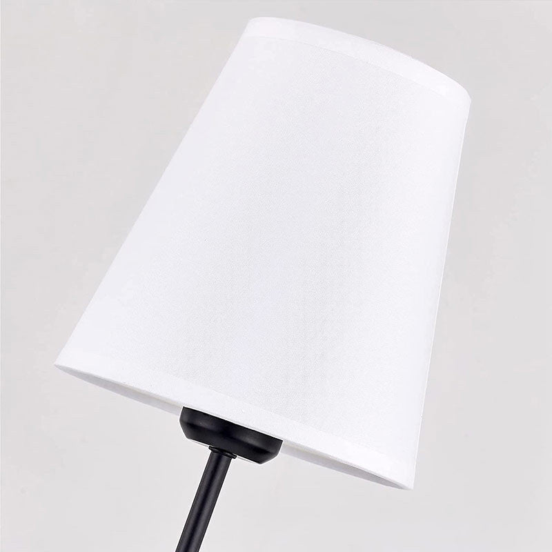 Modern Brass/Black Bathroom Vanity Light Metal Bath Bar with Fabric Shade