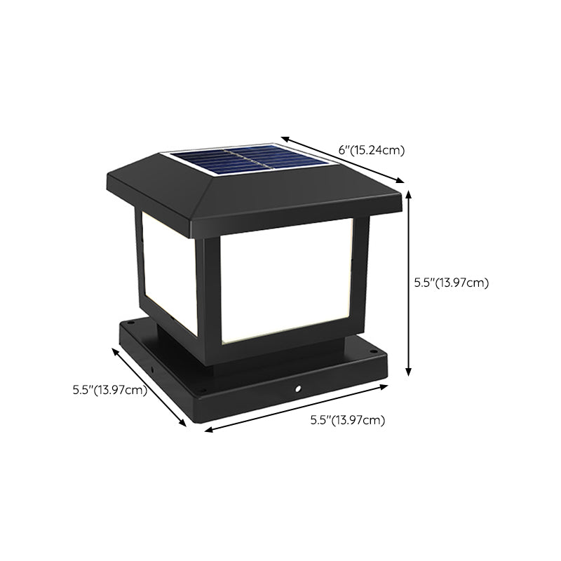 Simple LED Pillar Light Geometric Solar Lighting Fixture for Backyard