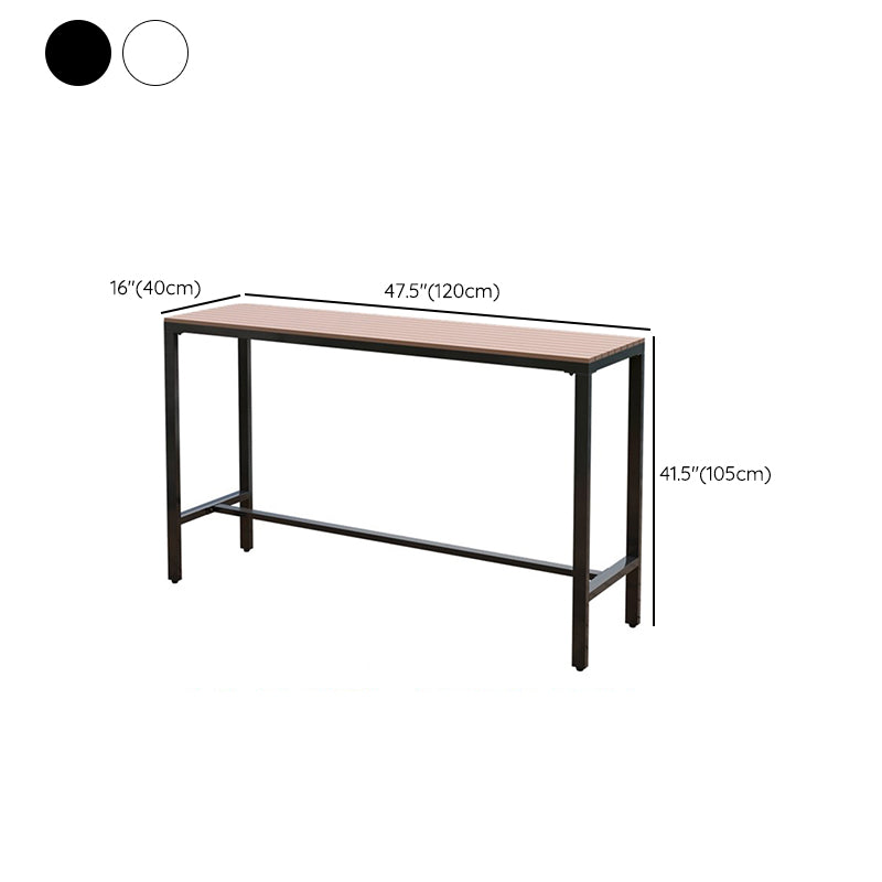 Brown Manufactured Wood Bar Table Industrial Rectangle Patio Table