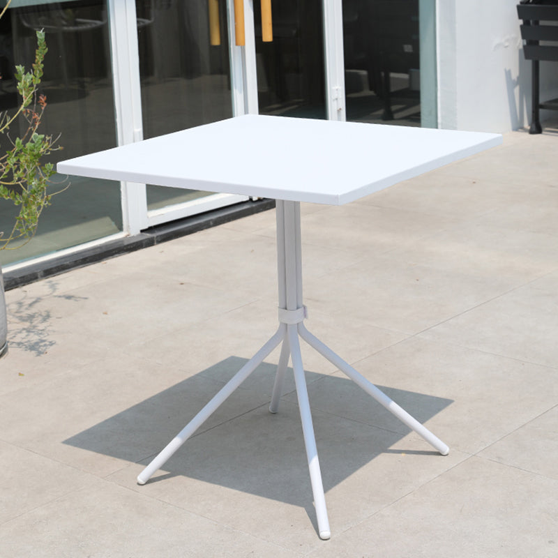 Metal Water Resistant Dining Table Industrial Style Outdoor Table