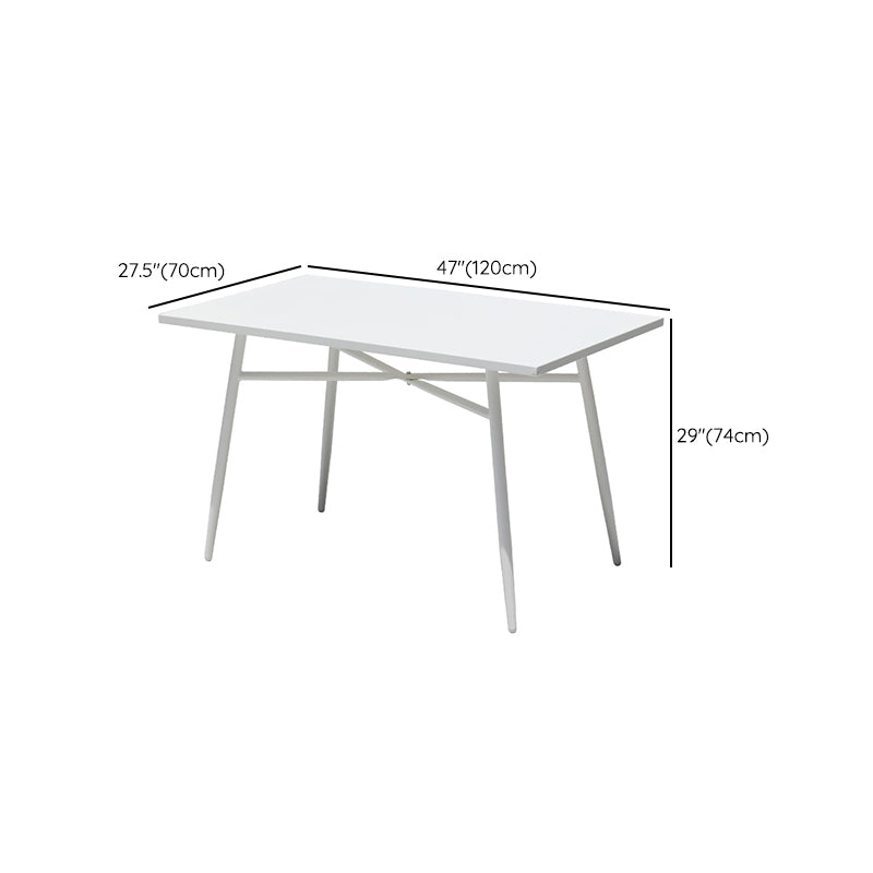 Metal Water Resistant Dining Table Industrial Style Outdoor Table