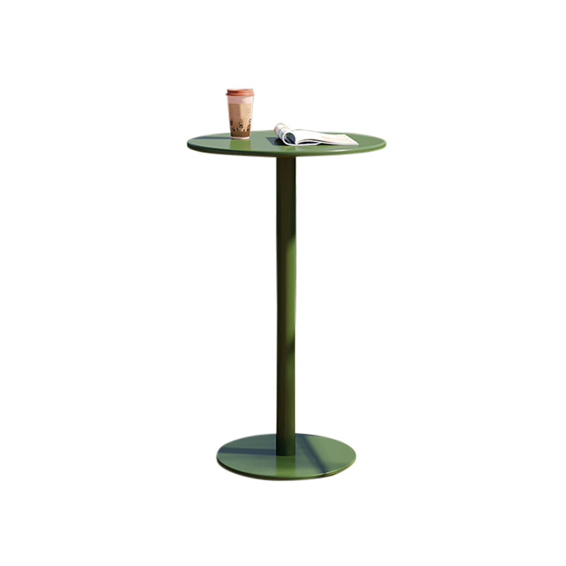 Outdoor Table with Pedestal Base Metal Table - 24" W X 24" L X 41" H