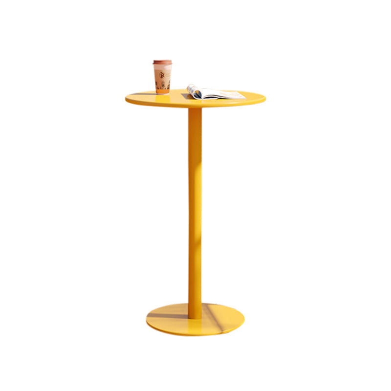 Outdoor Table with Pedestal Base Metal Table - 24" W X 24" L X 41" H