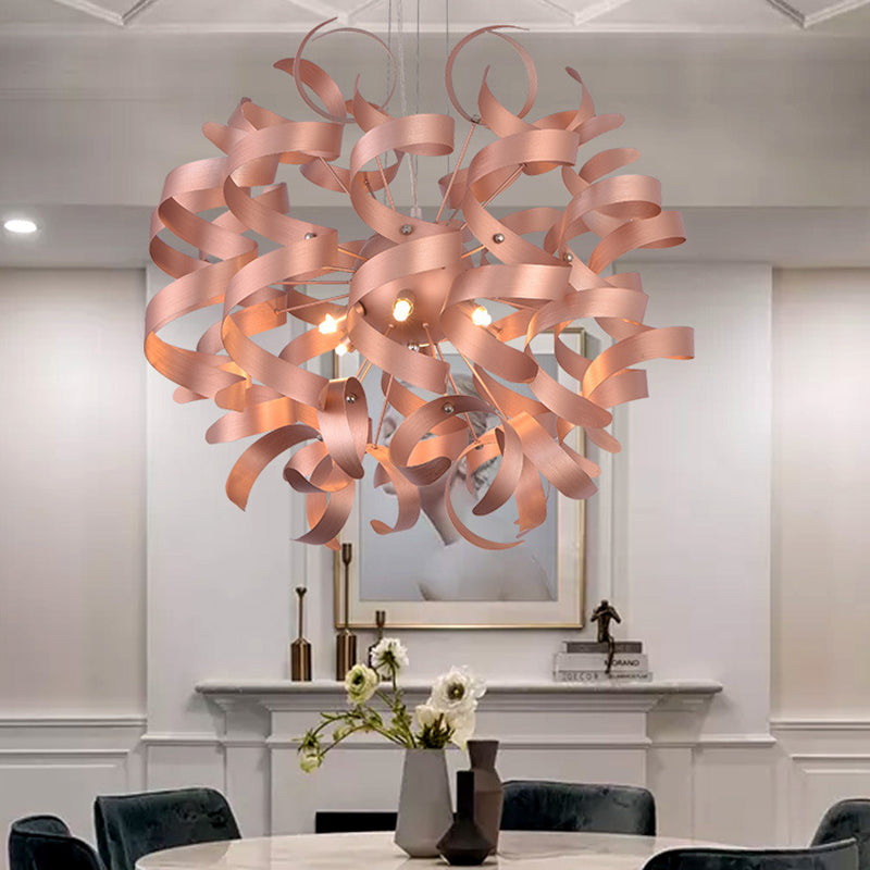 Kit di luce a spirale in metallo a spirale kit di luce sospesa contemporanea per finitura a LED LED LED per il ristorante