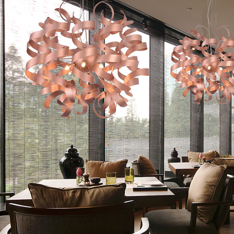 Kit di luce a spirale in metallo a spirale kit di luce sospesa contemporanea per finitura a LED LED LED per il ristorante