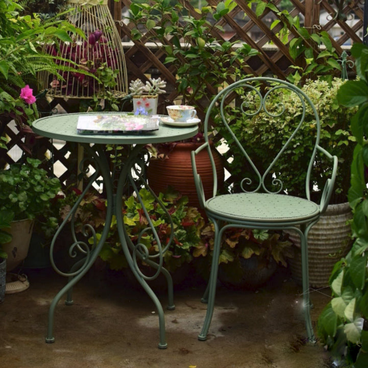 Iron Bistro Table Set 1/2/3 Pcs Modern Matte Finish Bistro Set
