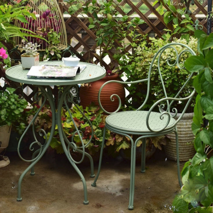 Iron Bistro Table Set 1/2/3 Pcs Modern Matte Finish Bistro Set