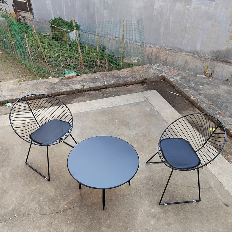 1/2/3/4/5 Pieces Dining Table Set Metal Round Bistro Table Set