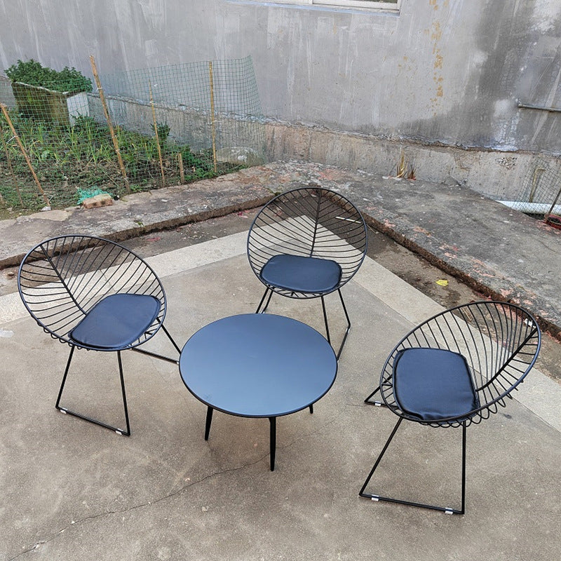 1/2/3/4/5 Pieces Dining Table Set Metal Round Bistro Table Set