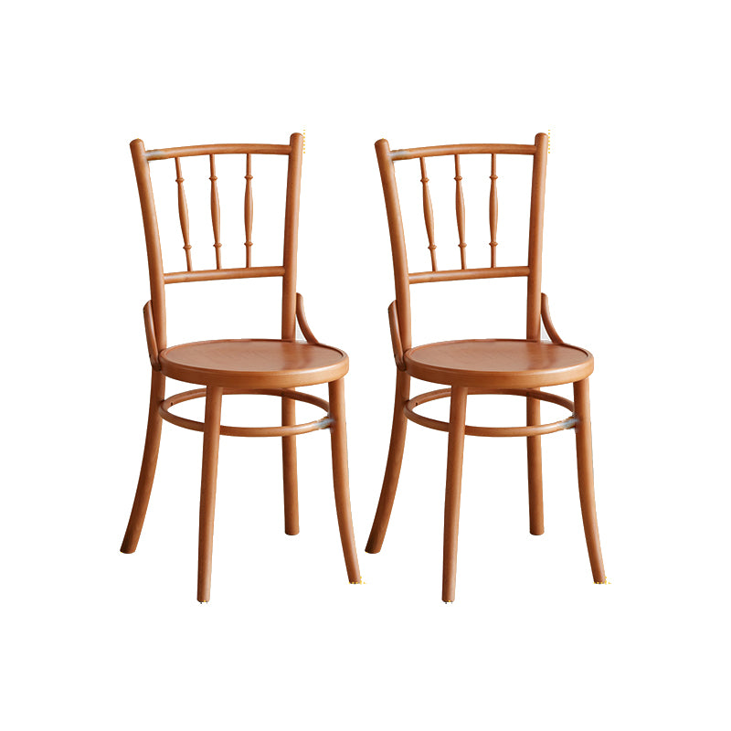Solid Wood Side Chair Slat Back Dining Chair for Living Room