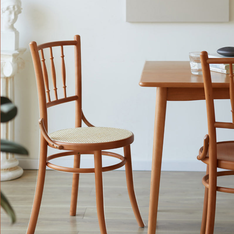 Solid Wood Side Chair Slat Back Dining Chair for Living Room