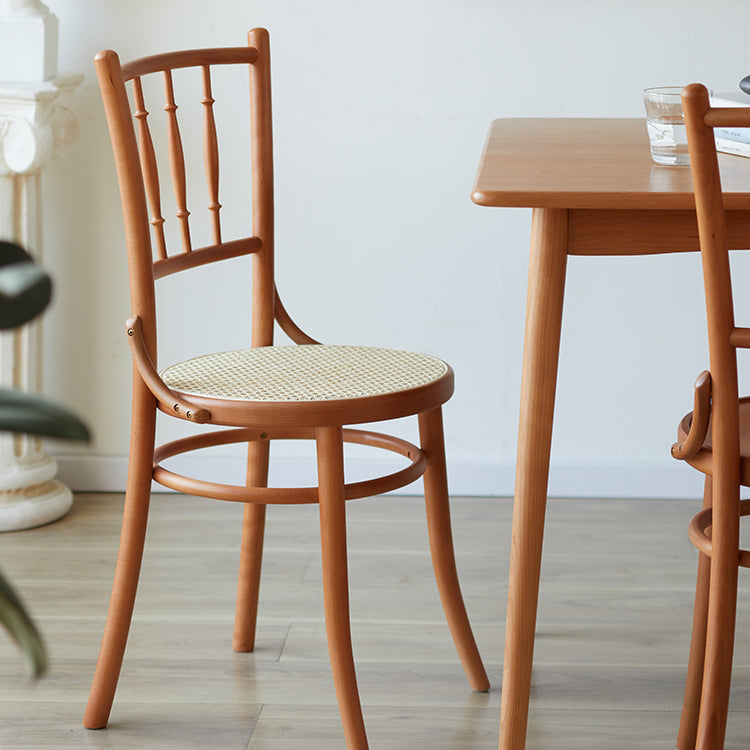 Solid Wood Side Chair Slat Back Dining Chair for Living Room
