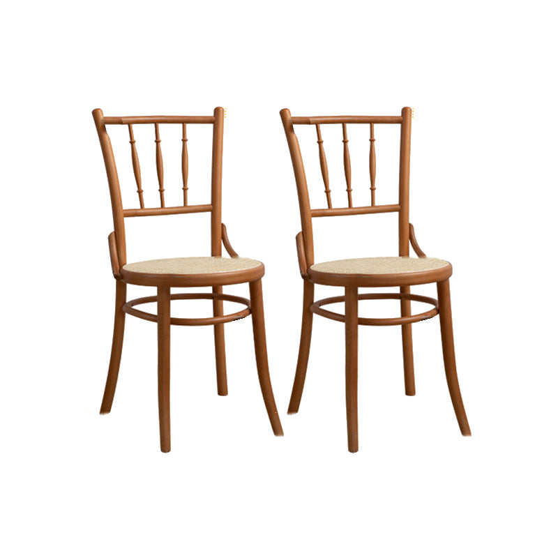 Solid Wood Side Chair Slat Back Dining Chair for Living Room
