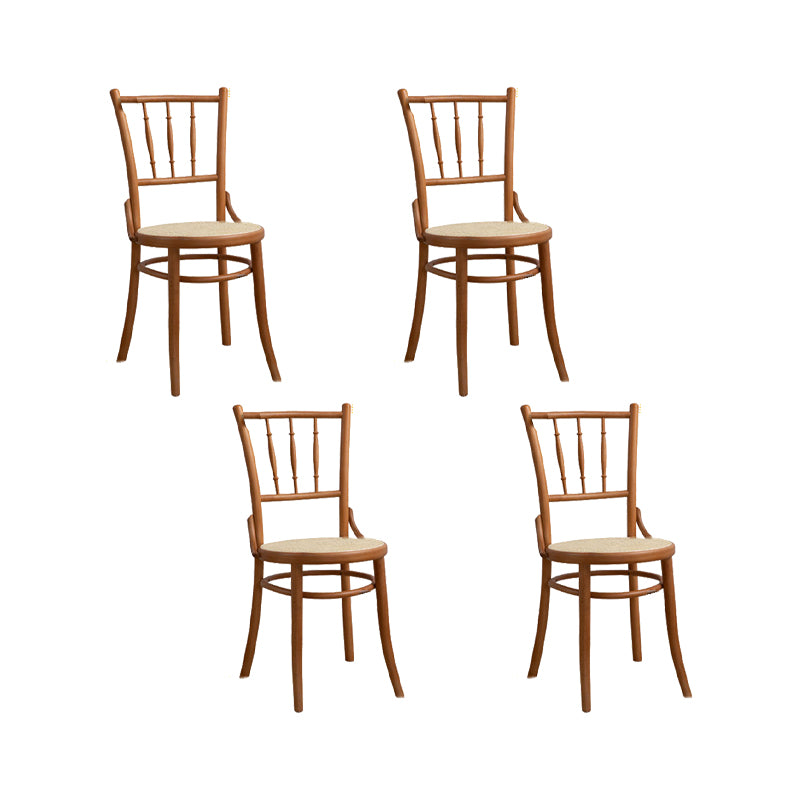 Solid Wood Side Chair Slat Back Dining Chair for Living Room