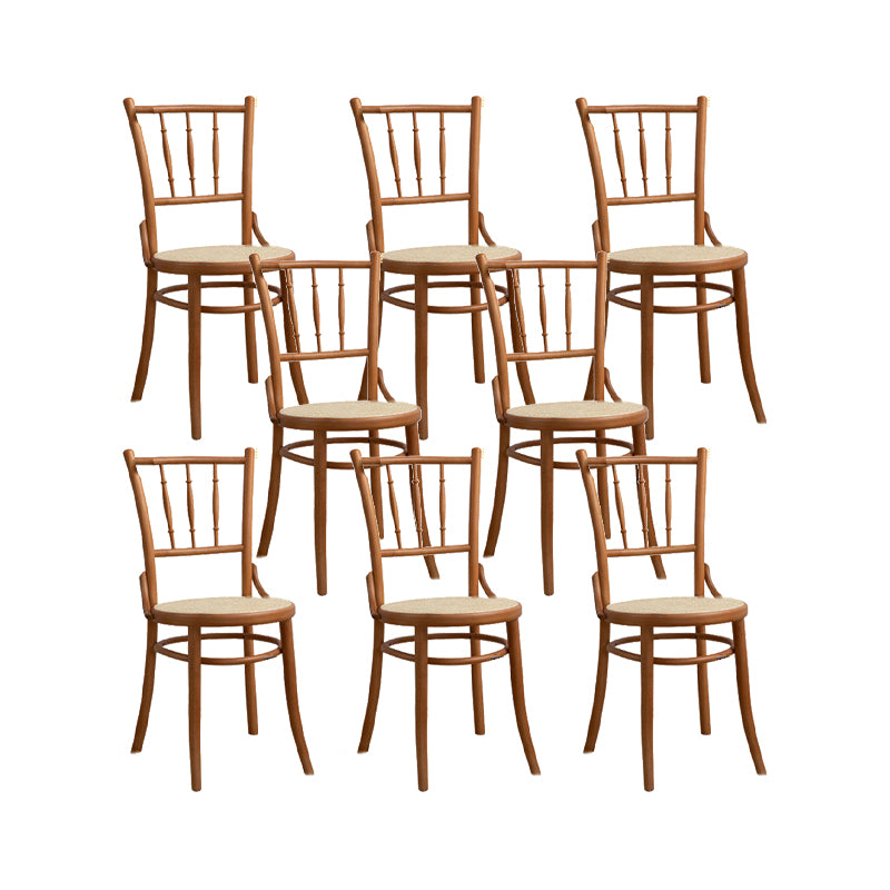 Solid Wood Side Chair Slat Back Dining Chair for Living Room