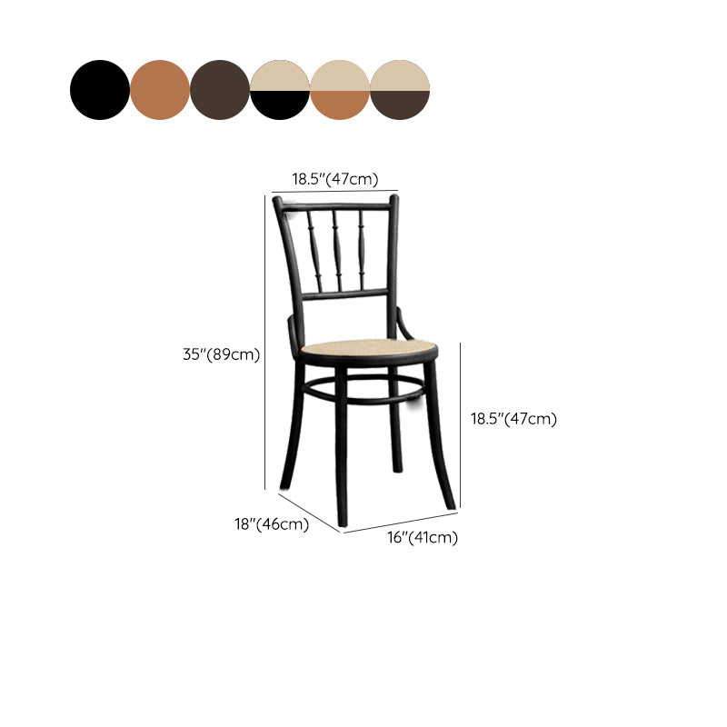 Solid Wood Side Chair Slat Back Dining Chair for Living Room