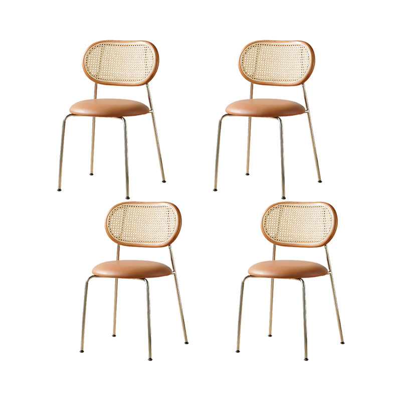 Modern Dining Chair Metal Base Leather Dining Chair for Home